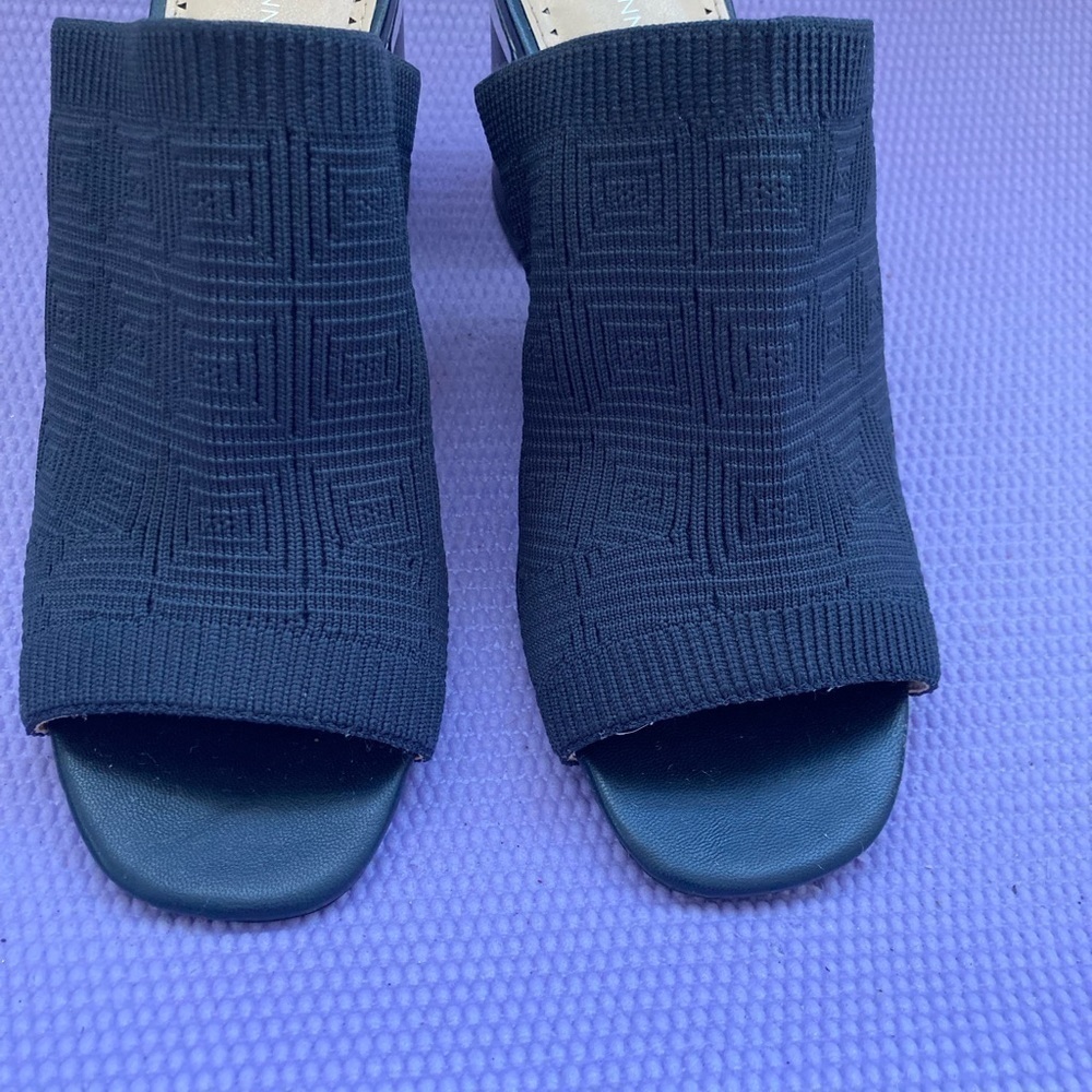 Adrienne Vittadini Women’s Size 8.5 m. “NAVY BLUE “Stretch Knit Open Toe Sandal - Picture 2 of 8